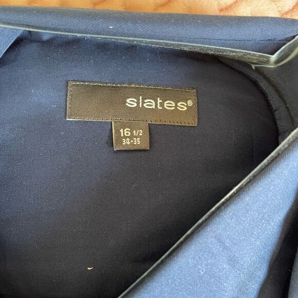 NWT Slates Formal Button Down Long Sleeve Shirt Mens Neck Size 16 1/2 - Picture 4 of 9